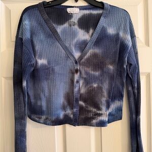Sage Women's Navy Tie-Dye Cardigan